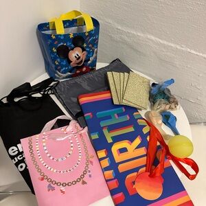Gift bags and balloons